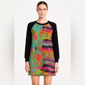 MILLY Multicolor Abstract Floral Shift Dress – Size Small